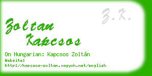 zoltan kapcsos business card