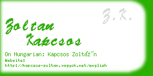 zoltan kapcsos business card